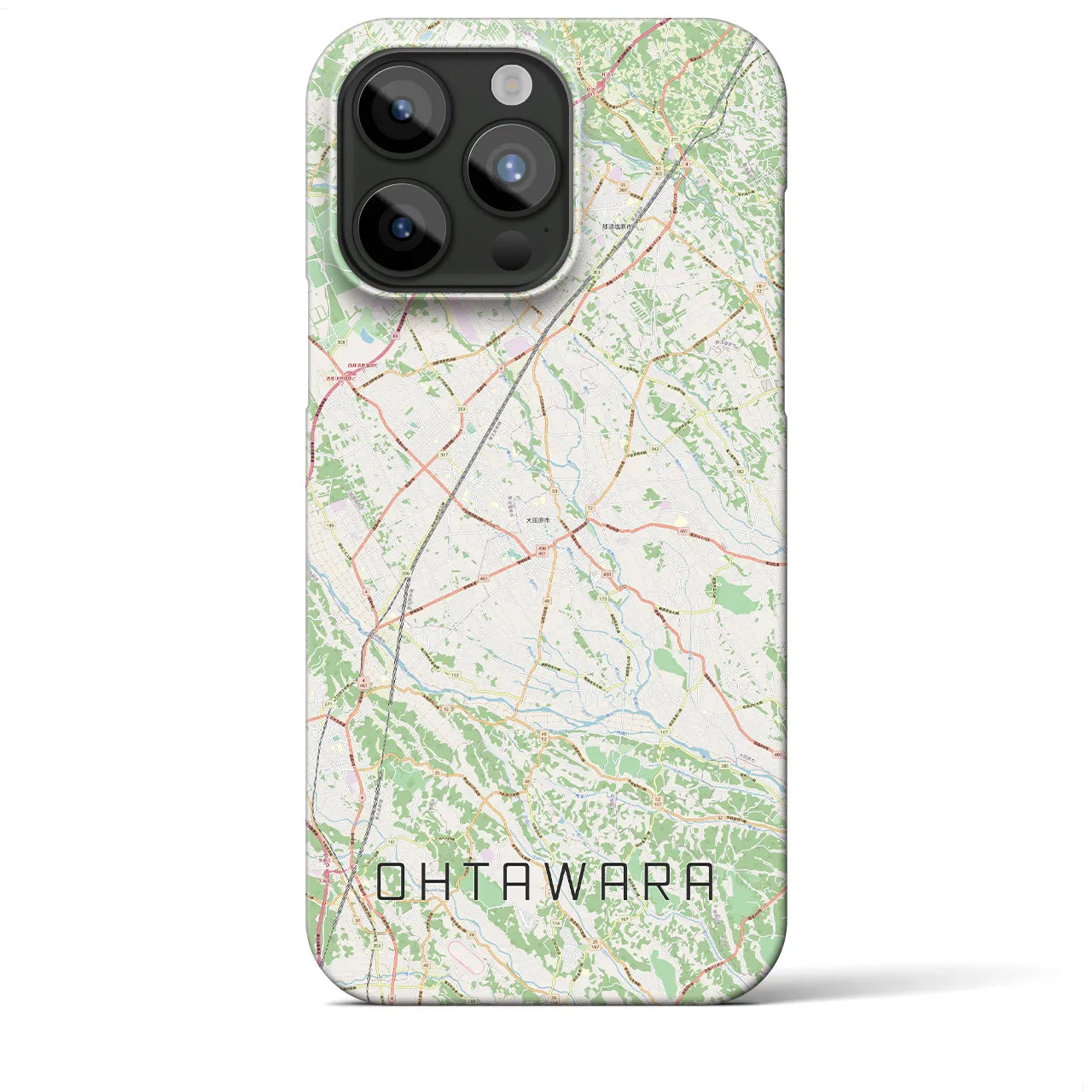 【大田原】地図柄iPhoneケース（バックカバータイプ・ナチュラル）iPhone 15 Pro Max 用