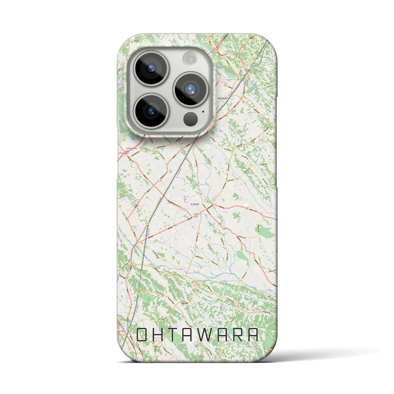 【大田原】地図柄iPhoneケース（バックカバータイプ・ナチュラル）iPhone 15 Pro 用