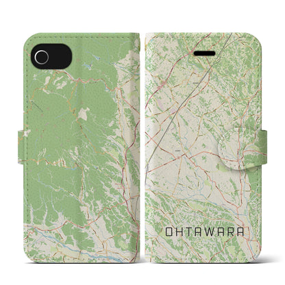 【大田原（栃木県）】地図柄iPhoneケース（手帳タイプ）ナチュラル・iPhone SE（第3 / 第2世代） / 8 / 7 / 6s / 6 用