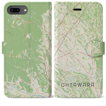 【大田原（栃木県）】地図柄iPhoneケース（手帳タイプ）ナチュラル・iPhone 8Plus /7Plus / 6sPlus / 6Plus 用