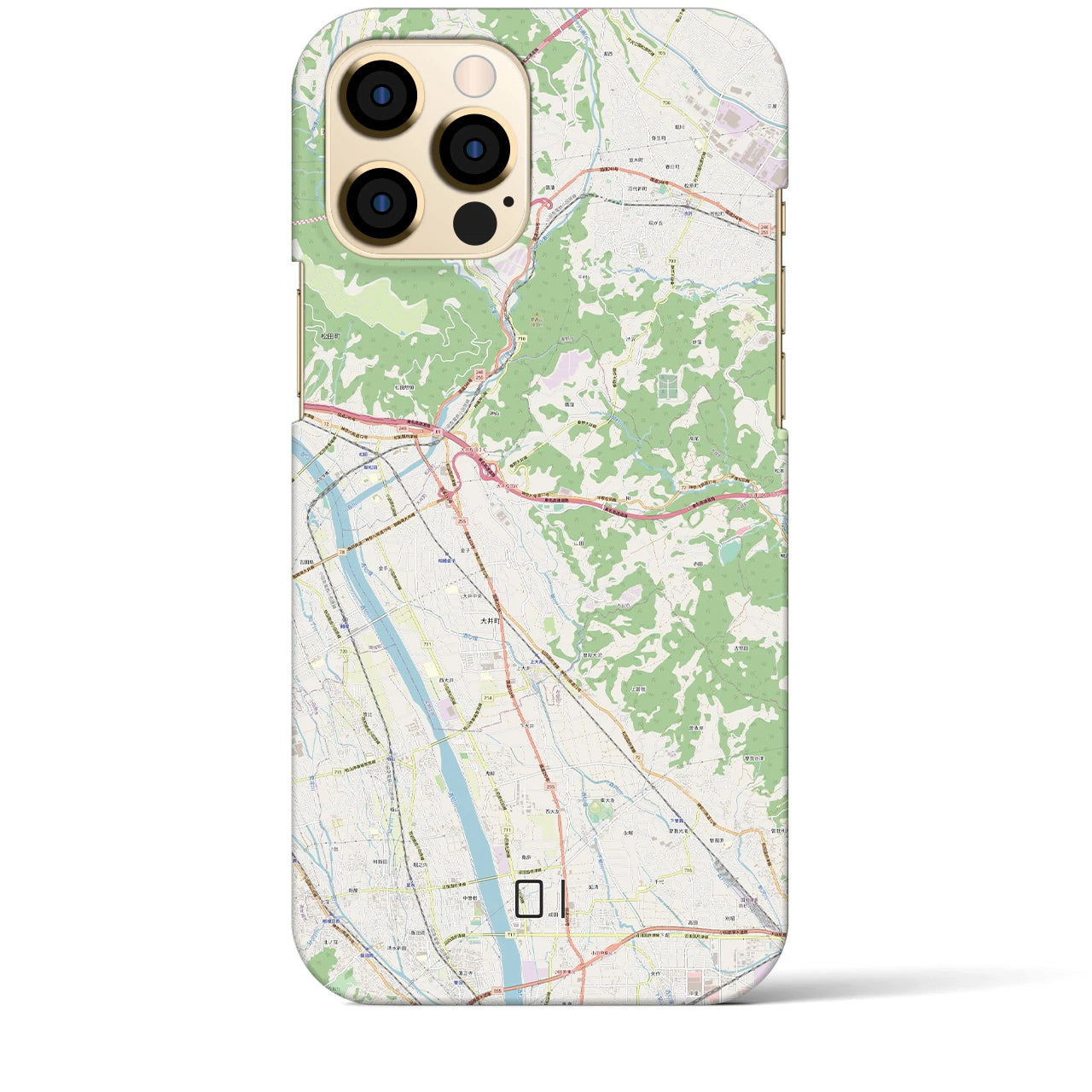 【大井】地図柄iPhoneケース（バックカバータイプ・ナチュラル）iPhone 12 Pro Max 用