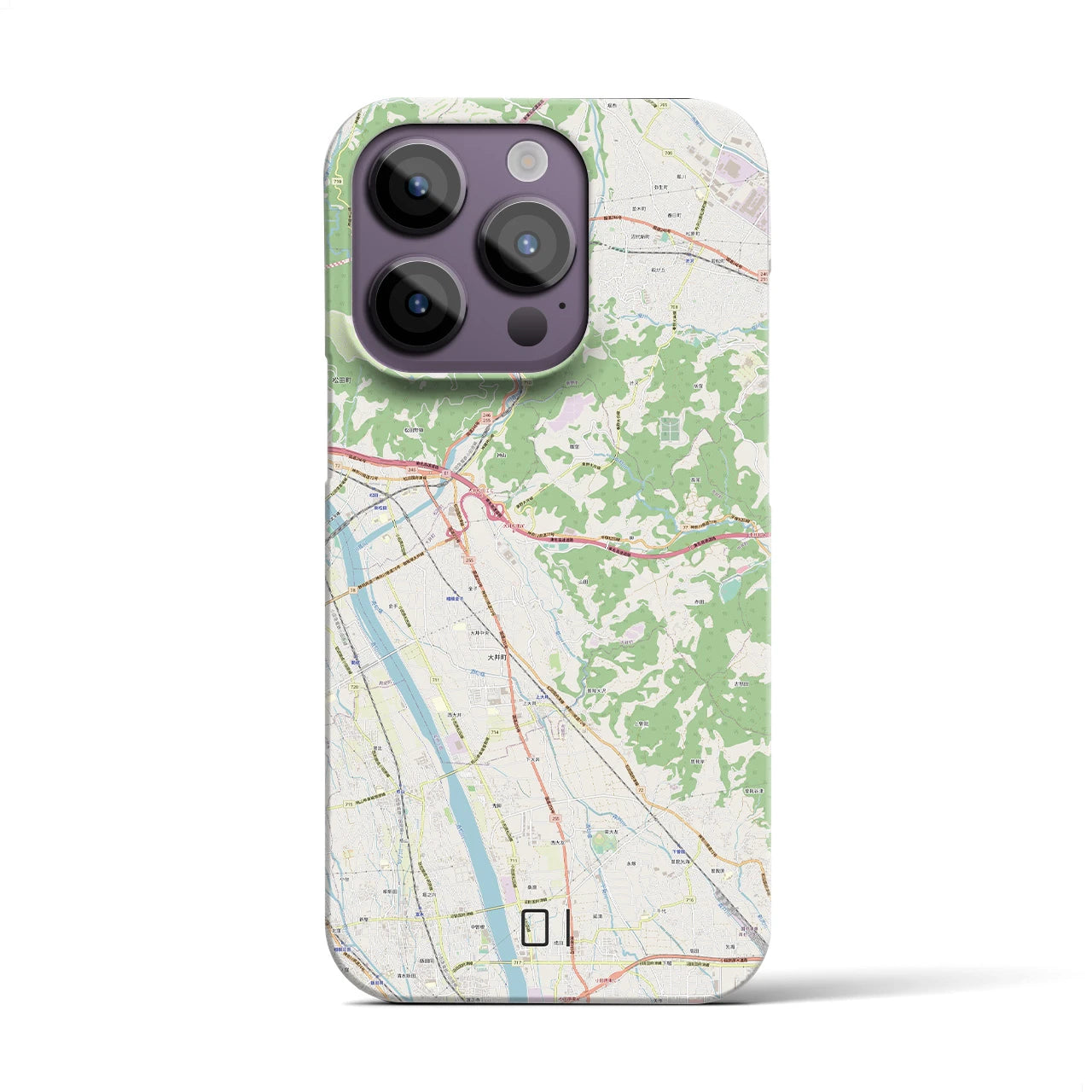 【大井】地図柄iPhoneケース（バックカバータイプ・ナチュラル）iPhone 14 Pro 用