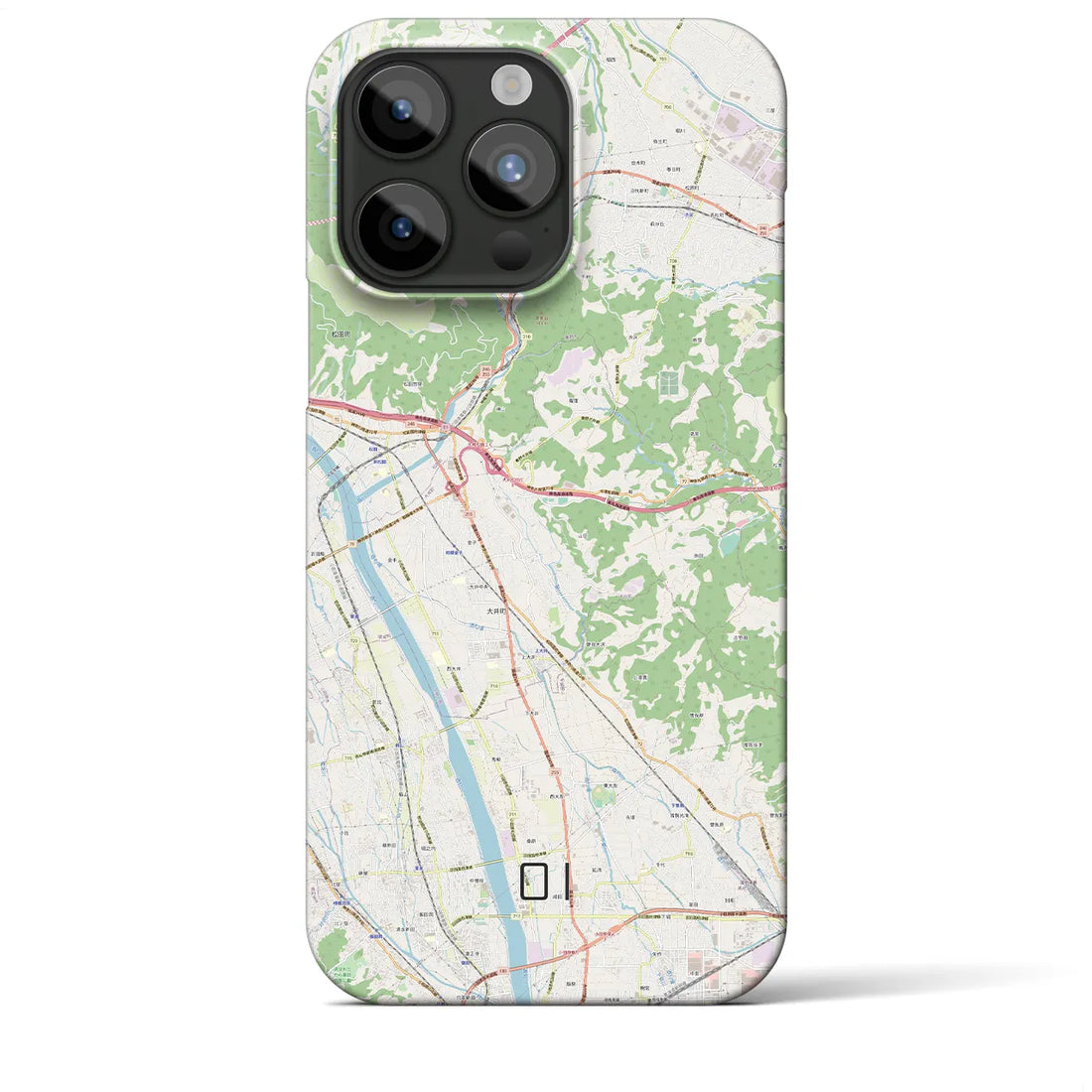 【大井】地図柄iPhoneケース（バックカバータイプ・ナチュラル）iPhone 15 Pro Max 用