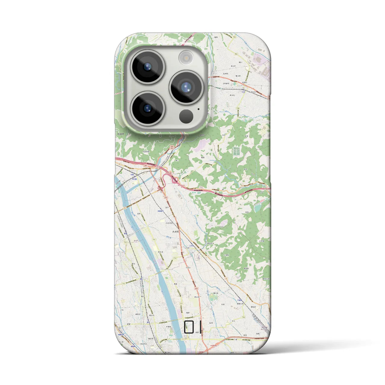 【大井】地図柄iPhoneケース（バックカバータイプ・ナチュラル）iPhone 15 Pro 用