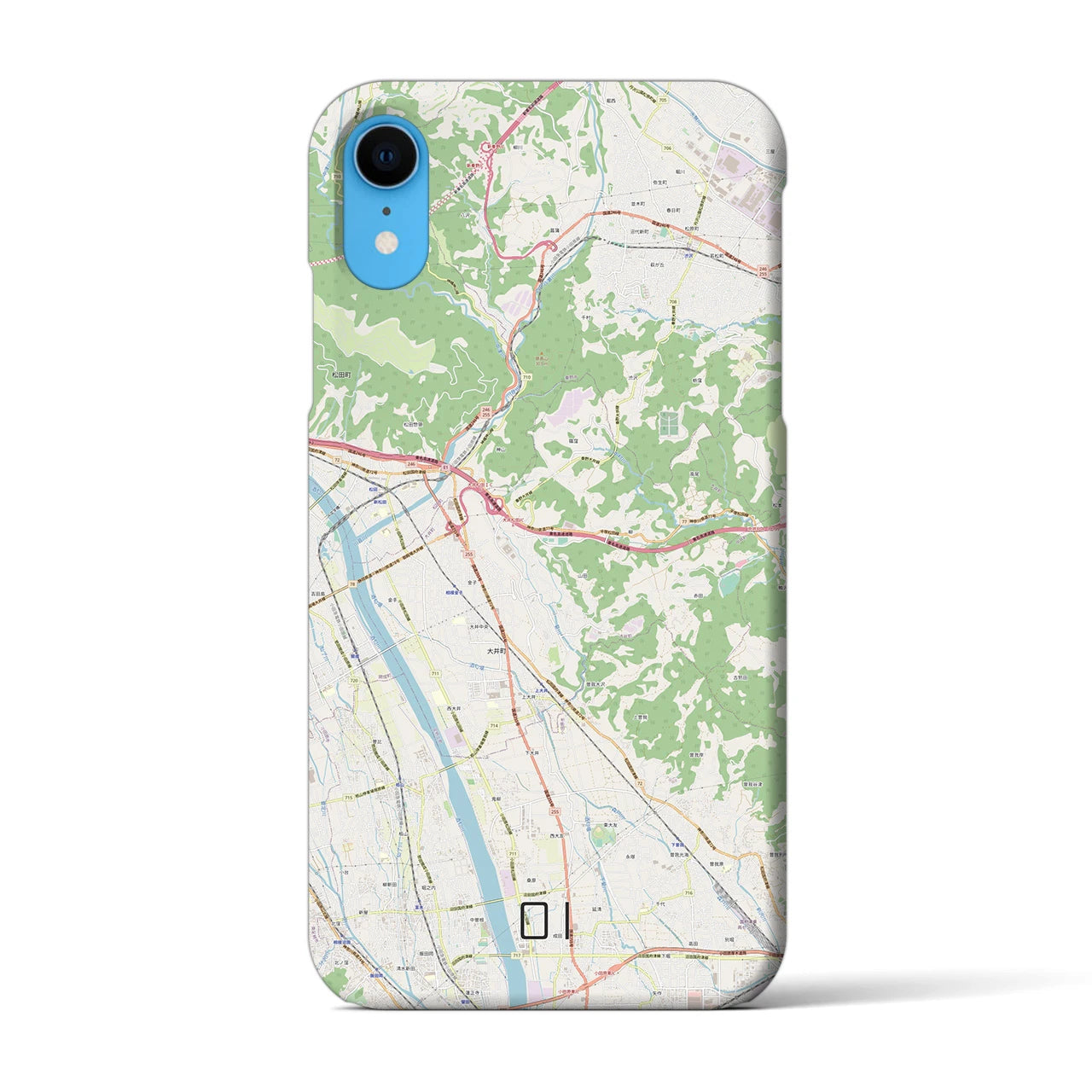 【大井】地図柄iPhoneケース（バックカバータイプ・ナチュラル）iPhone XR 用