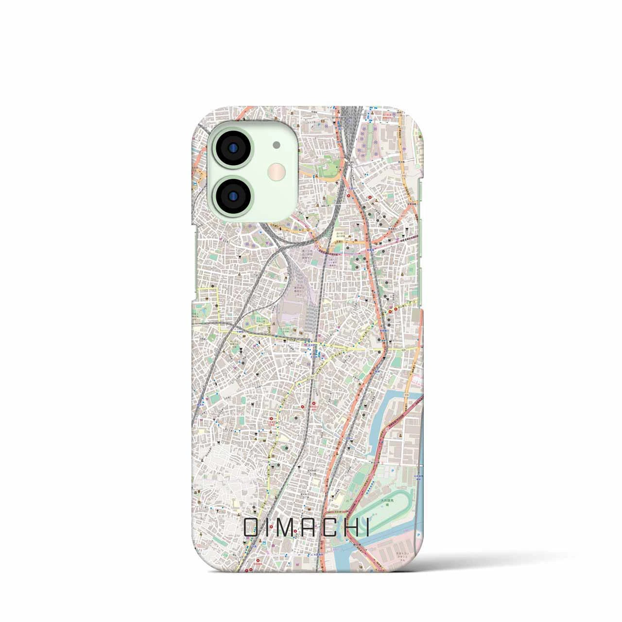 【大井町】地図柄iPhoneケース（バックカバータイプ・ナチュラル）iPhone 12 mini 用
