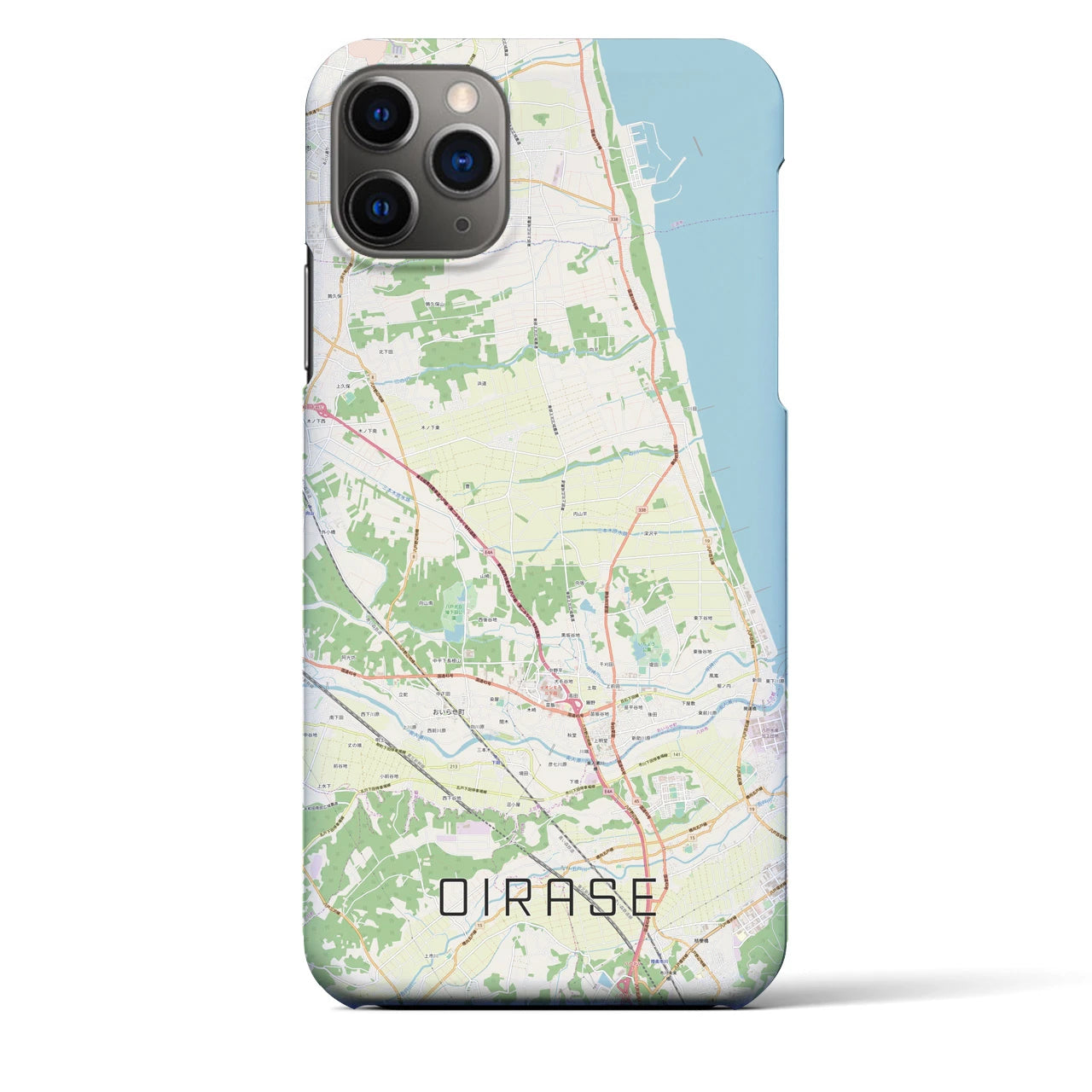 【おいらせ】地図柄iPhoneケース（バックカバータイプ・ナチュラル）iPhone 11 Pro Max 用
