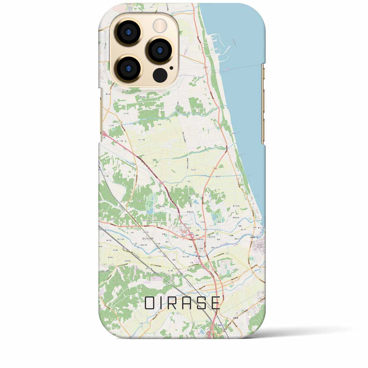 【おいらせ】地図柄iPhoneケース（バックカバータイプ・ナチュラル）iPhone 12 Pro Max 用