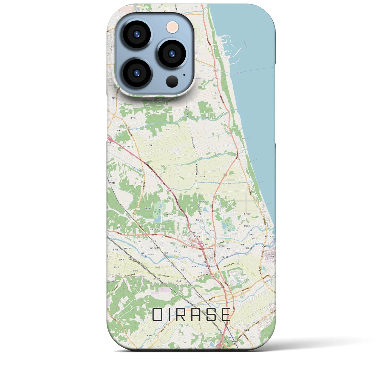【おいらせ】地図柄iPhoneケース（バックカバータイプ・ナチュラル）iPhone 13 Pro Max 用