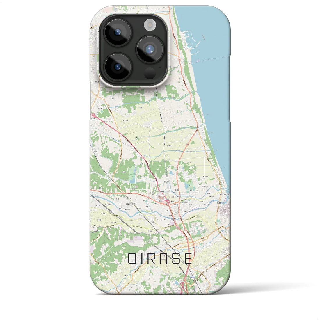 【おいらせ】地図柄iPhoneケース（バックカバータイプ・ナチュラル）iPhone 15 Pro Max 用