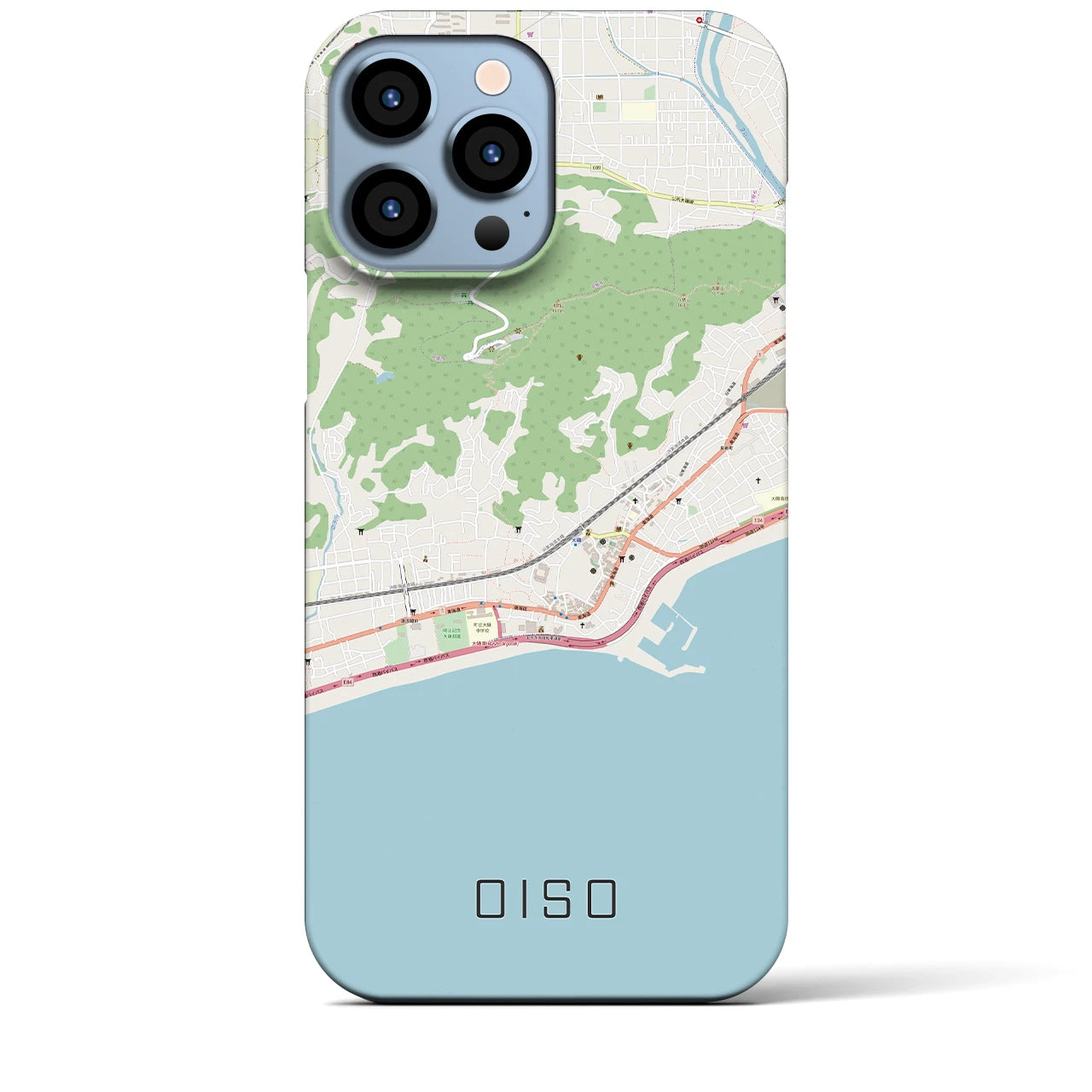 【大磯】地図柄iPhoneケース（バックカバータイプ・ナチュラル）iPhone 13 Pro Max 用