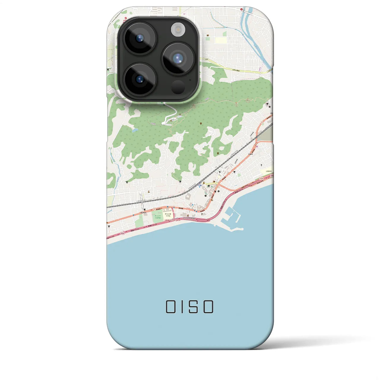 【大磯】地図柄iPhoneケース（バックカバータイプ・ナチュラル）iPhone 15 Pro Max 用