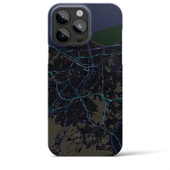 【大分】地図柄iPhoneケース（バックカバータイプ・ブラック）iPhone 15 Pro Max 用