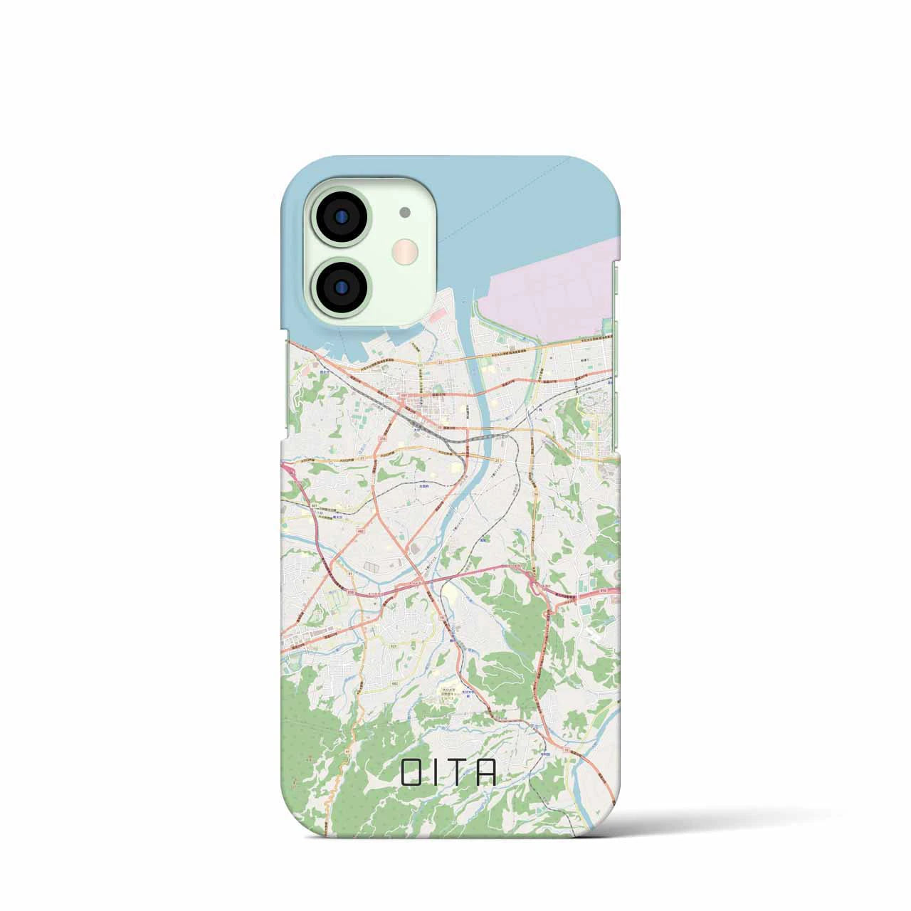 【大分】地図柄iPhoneケース（バックカバータイプ・ナチュラル）iPhone 12 mini 用