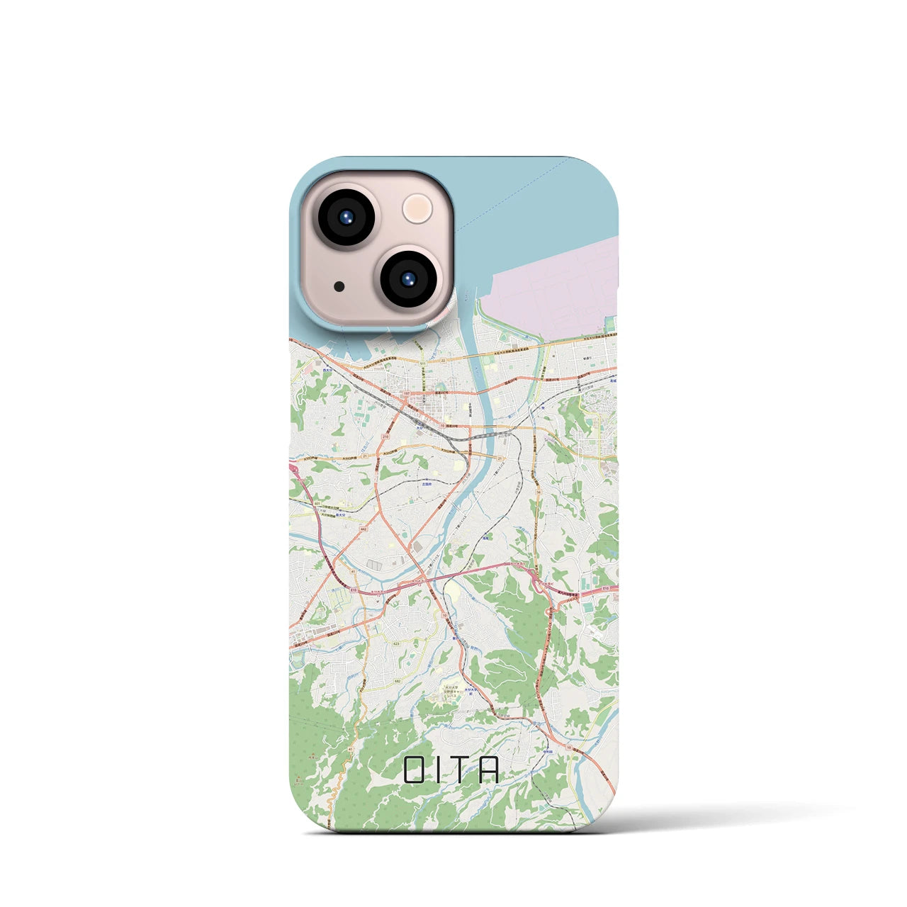 【大分】地図柄iPhoneケース（バックカバータイプ・ナチュラル）iPhone 13 mini 用