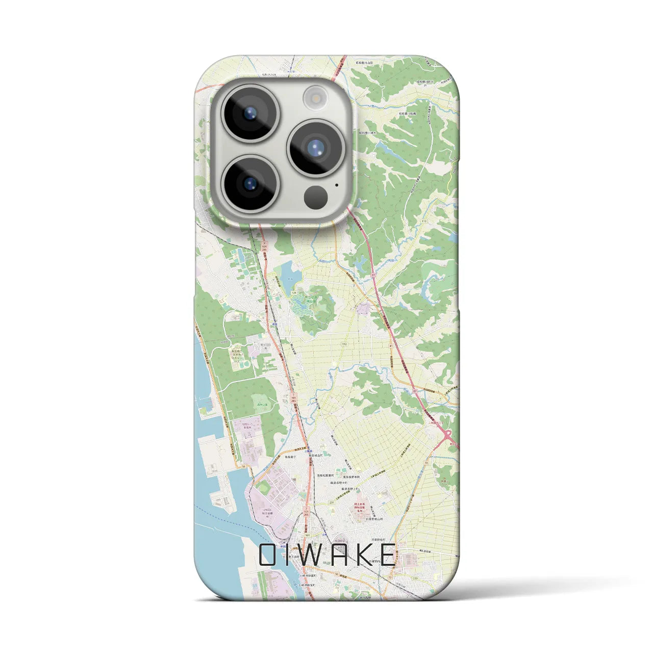 【追分】地図柄iPhoneケース（バックカバータイプ・ナチュラル）iPhone 15 Pro 用
