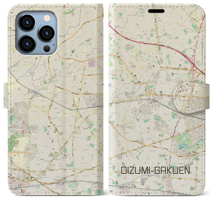 【大泉学園（東京都）】地図柄iPhoneケース（手帳タイプ）ナチュラル・iPhone 13 Pro Max 用