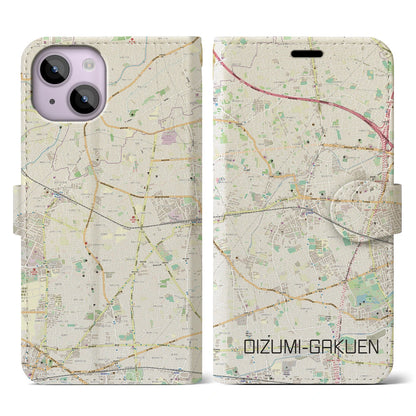 【大泉学園（東京都）】地図柄iPhoneケース（手帳タイプ）ナチュラル・iPhone 14 用