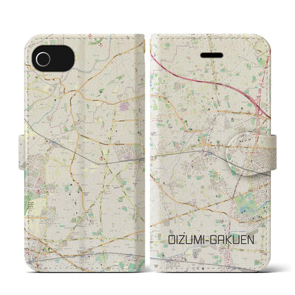 【大泉学園（東京都）】地図柄iPhoneケース（手帳タイプ）ナチュラル・iPhone SE（第3 / 第2世代） / 8 / 7 / 6s / 6 用