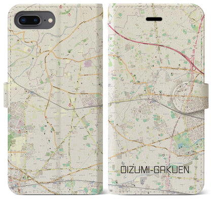 【大泉学園（東京都）】地図柄iPhoneケース（手帳タイプ）ナチュラル・iPhone 8Plus /7Plus / 6sPlus / 6Plus 用