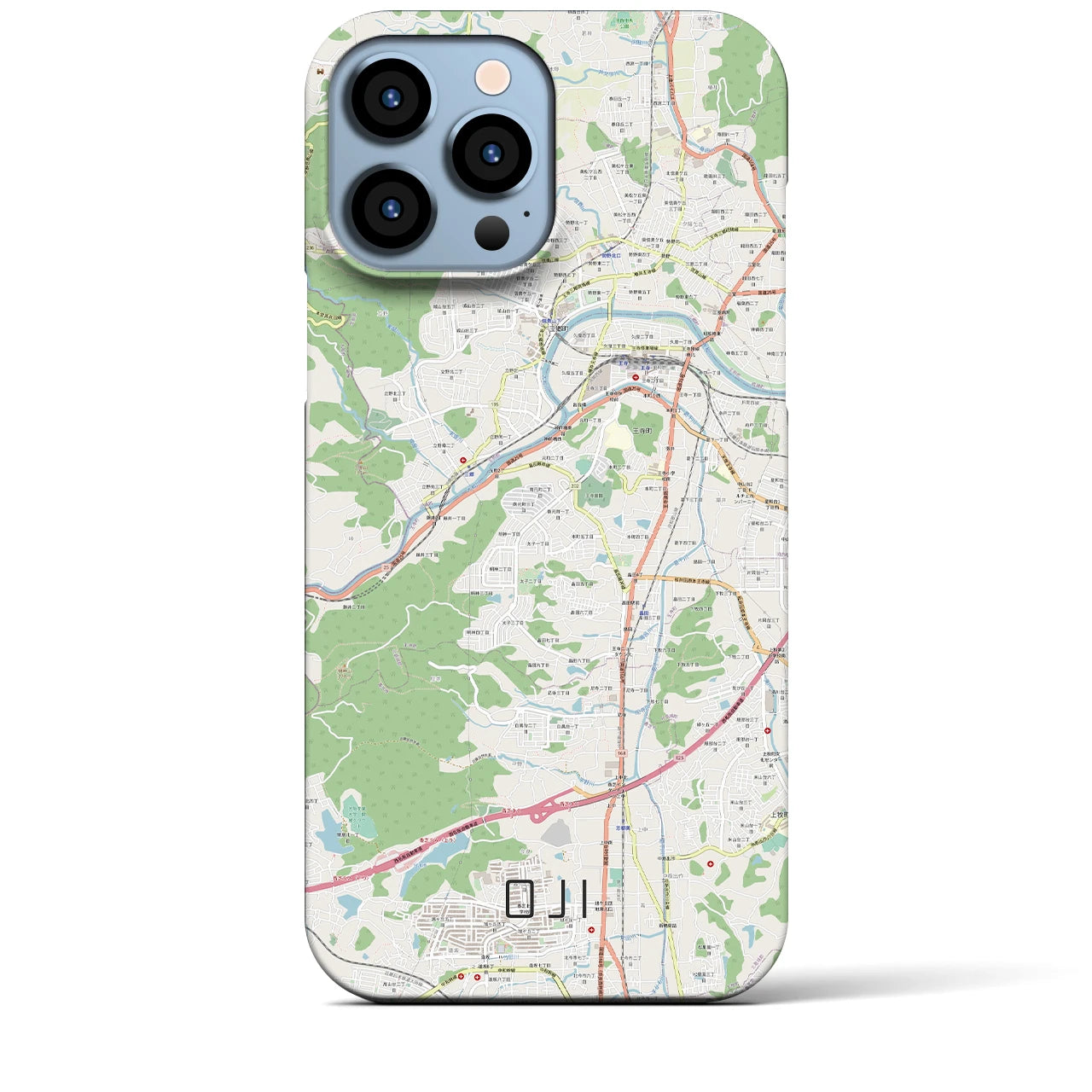 【王寺】地図柄iPhoneケース（バックカバータイプ・ナチュラル）iPhone 13 Pro Max 用