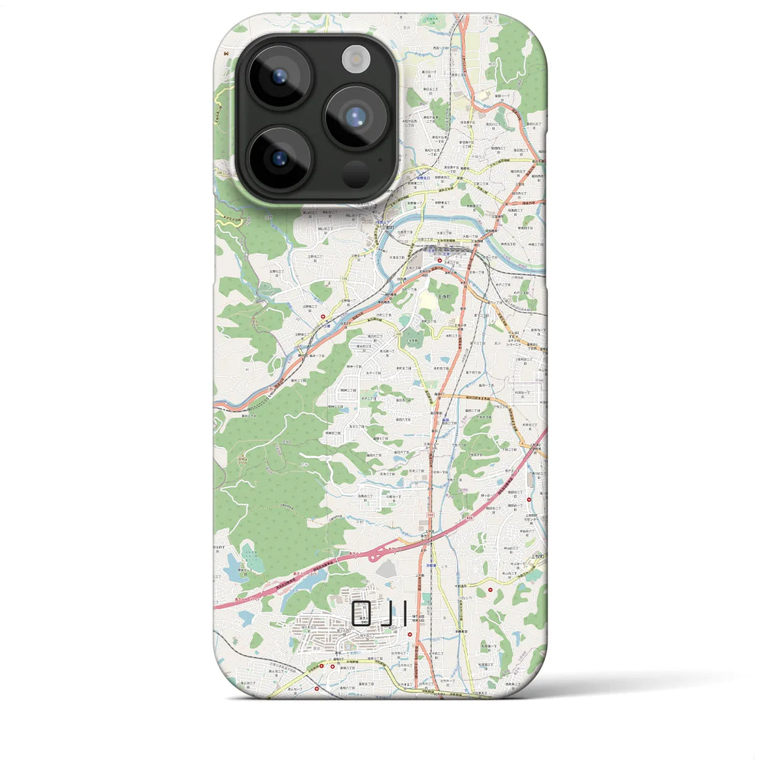 【王寺】地図柄iPhoneケース（バックカバータイプ・ナチュラル）iPhone 15 Pro Max 用