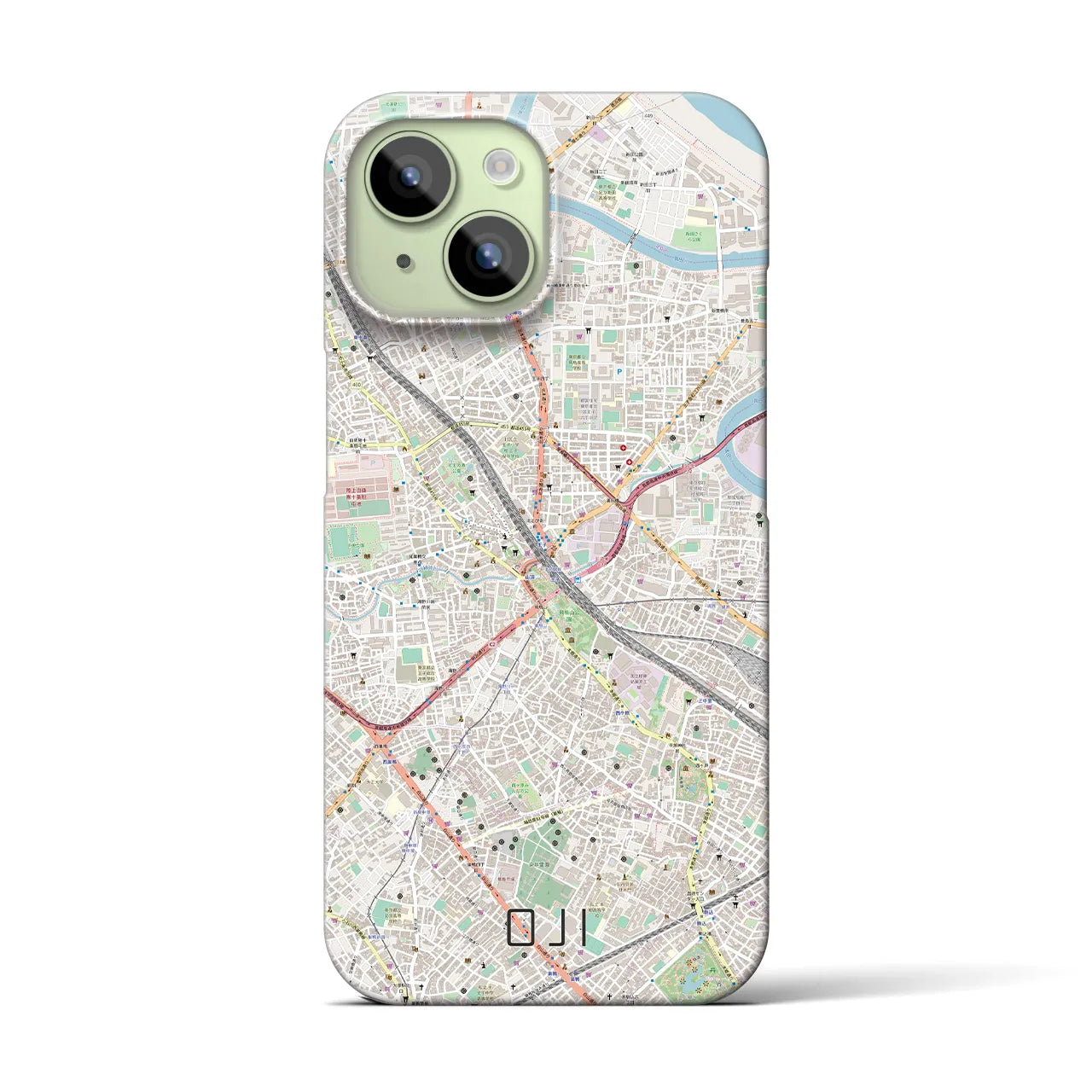 【王子】地図柄iPhoneケース（バックカバータイプ・ナチュラル）iPhone 15 用