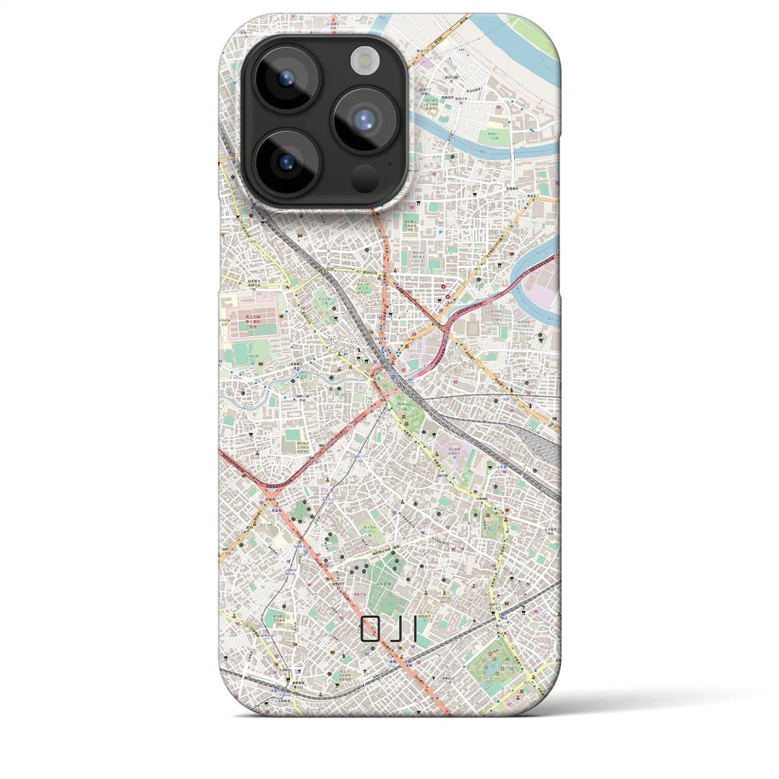 【王子】地図柄iPhoneケース（バックカバータイプ・ナチュラル）iPhone 15 Pro Max 用