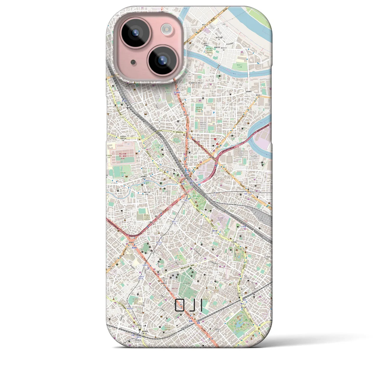 【王子】地図柄iPhoneケース（バックカバータイプ・ナチュラル）iPhone 15 Plus 用