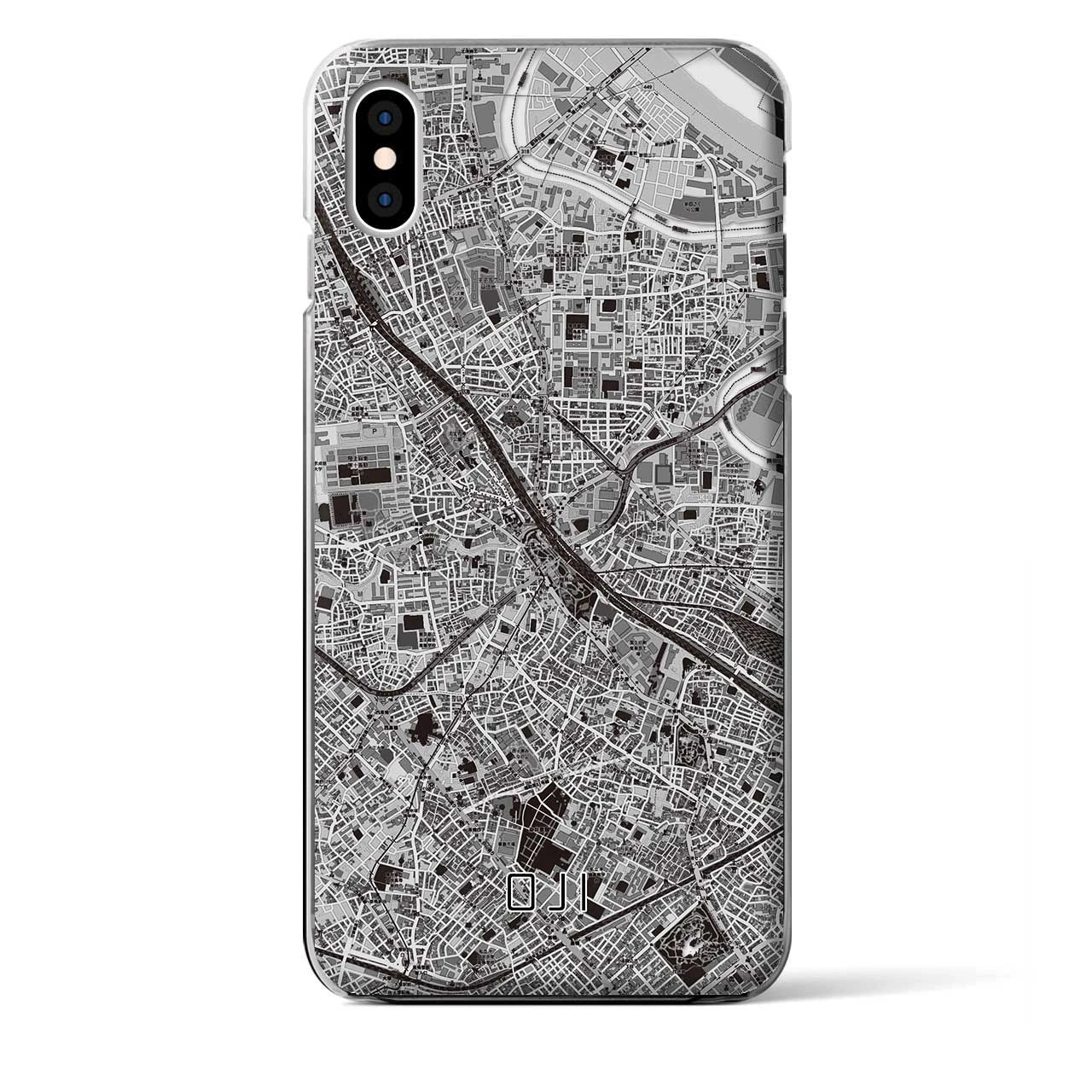 【王子】地図柄iPhoneケース（クリアタイプ・モノトーン）iPhone XS Max 用