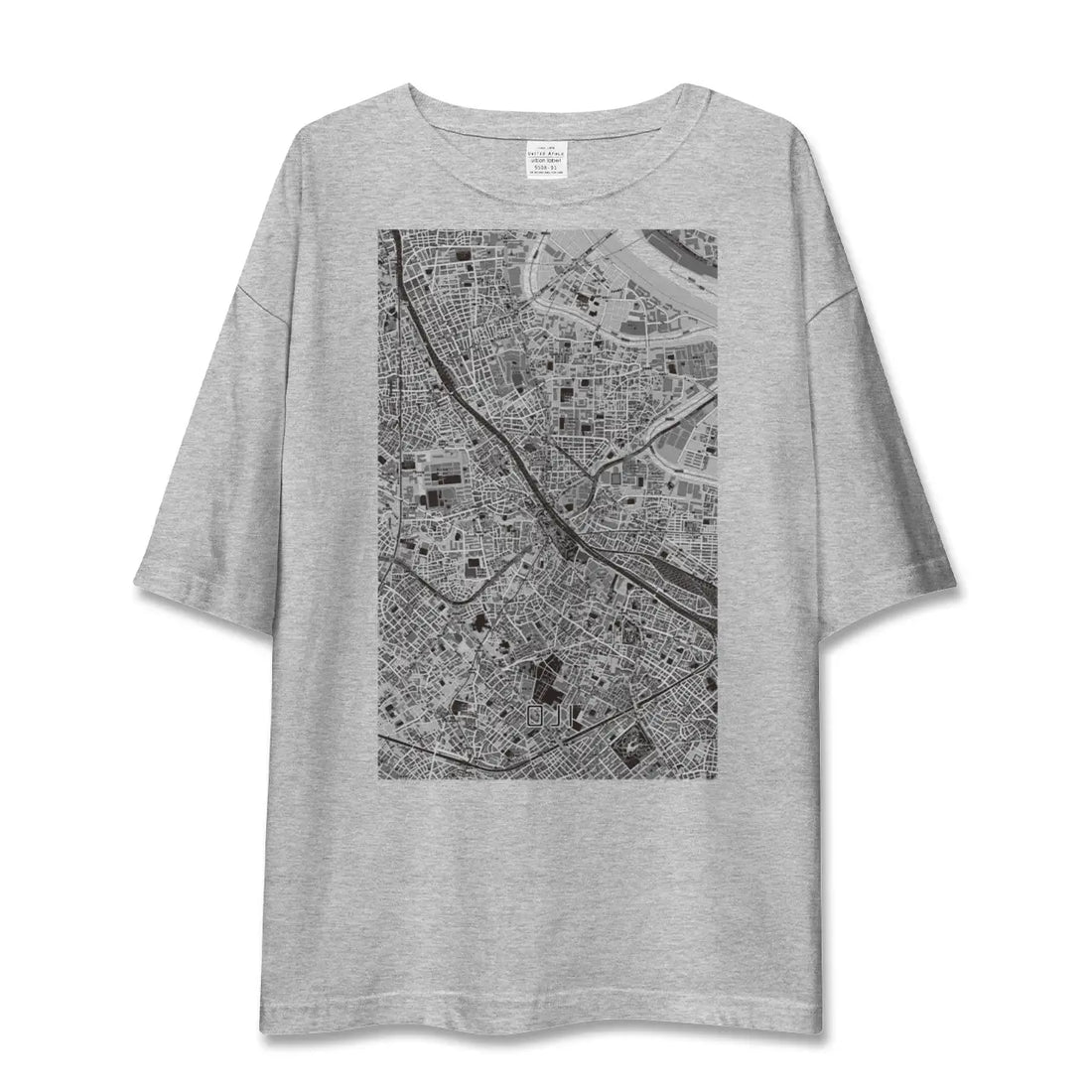 【王子（東京都）】地図柄ビッグシルエットTシャツ