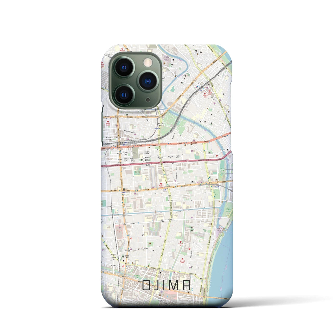【大島】地図柄iPhoneケース（バックカバータイプ・ナチュラル）iPhone 11 Pro 用
