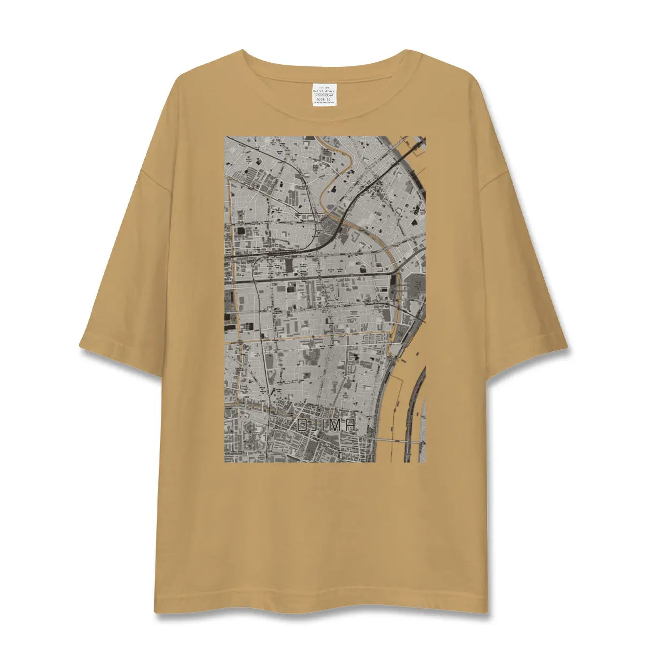 【大島（東京都）】地図柄ビッグシルエットTシャツ