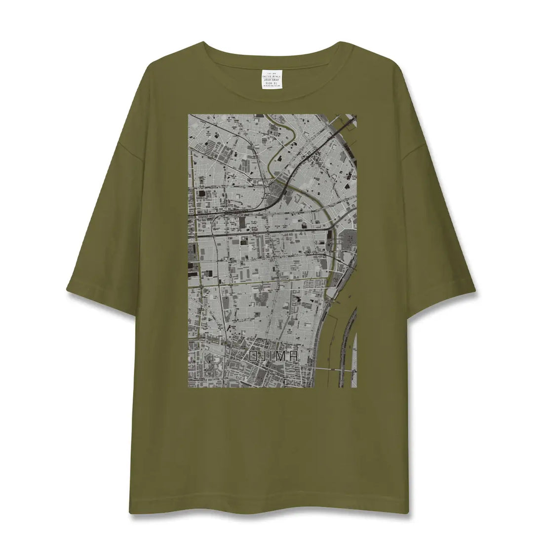 【大島(東京都)】地図柄ビッグシルエットTシャツ