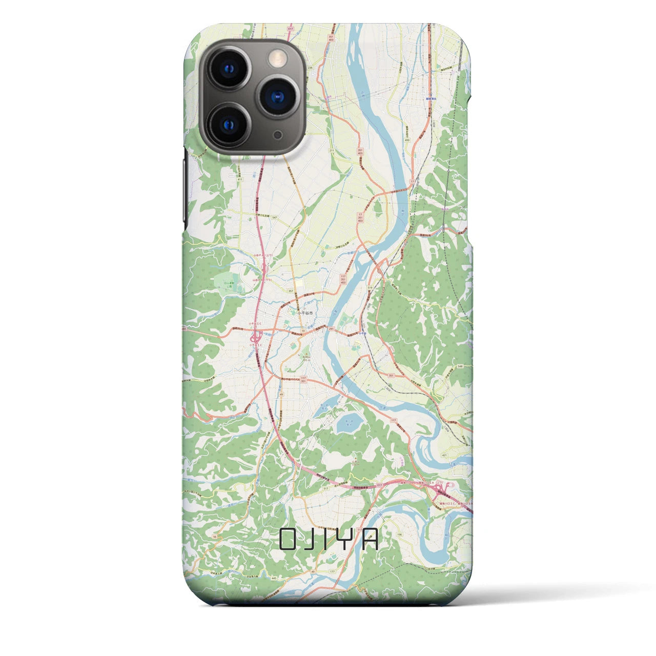 【小千谷】地図柄iPhoneケース（バックカバータイプ・ナチュラル）iPhone 11 Pro Max 用