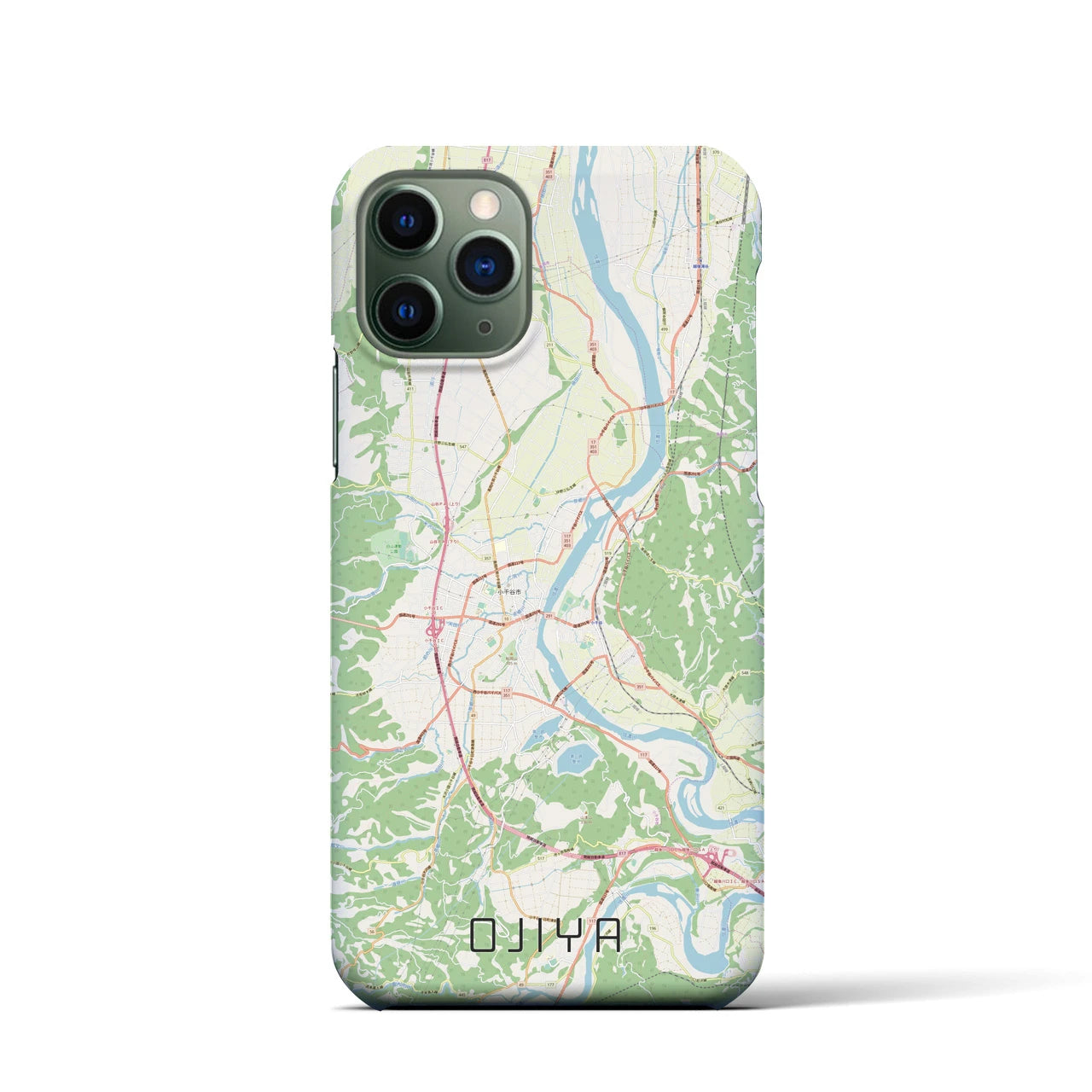 【小千谷】地図柄iPhoneケース（バックカバータイプ・ナチュラル）iPhone 11 Pro 用