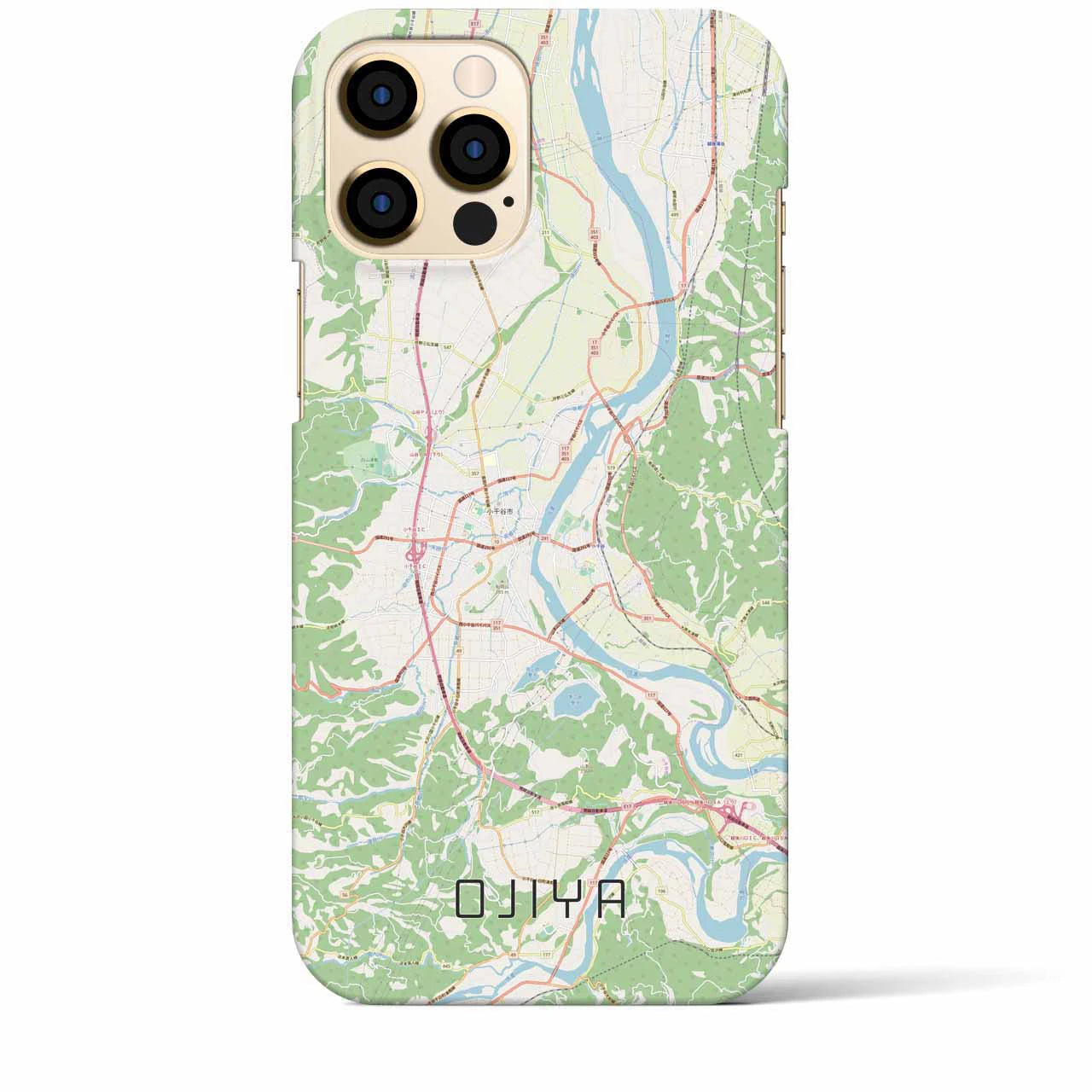 【小千谷】地図柄iPhoneケース（バックカバータイプ・ナチュラル）iPhone 12 Pro Max 用