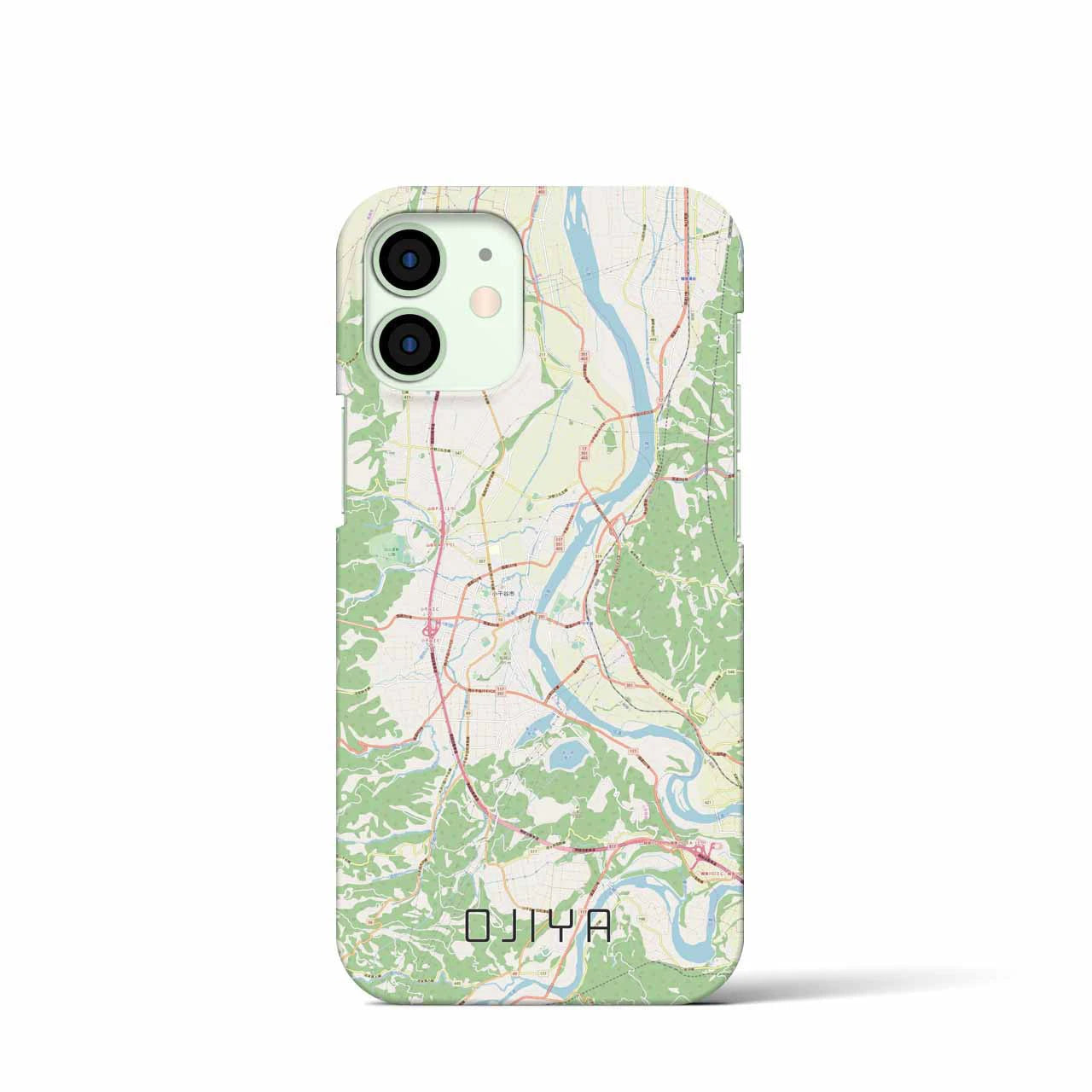 【小千谷】地図柄iPhoneケース（バックカバータイプ・ナチュラル）iPhone 12 mini 用
