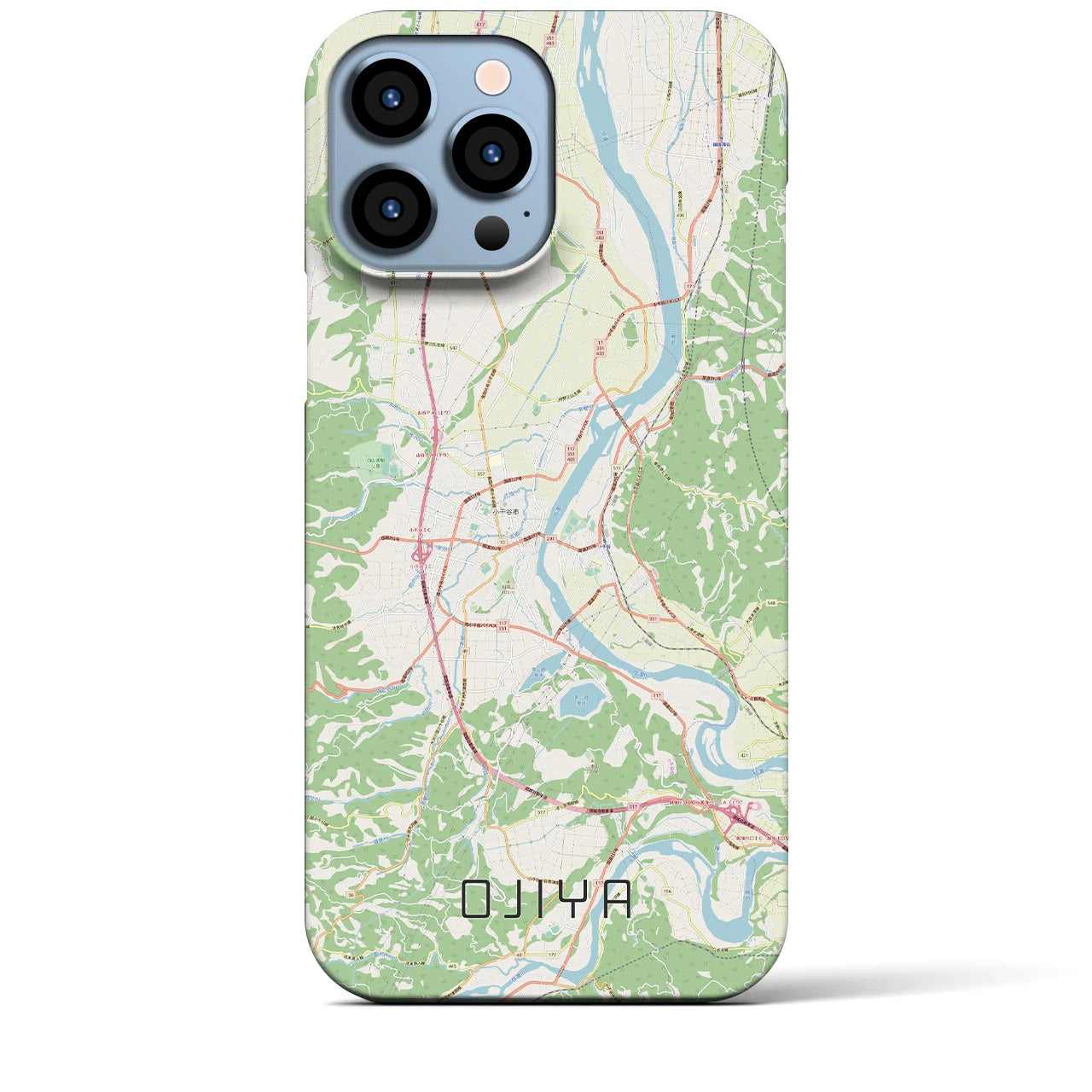 【小千谷】地図柄iPhoneケース（バックカバータイプ・ナチュラル）iPhone 13 Pro Max 用