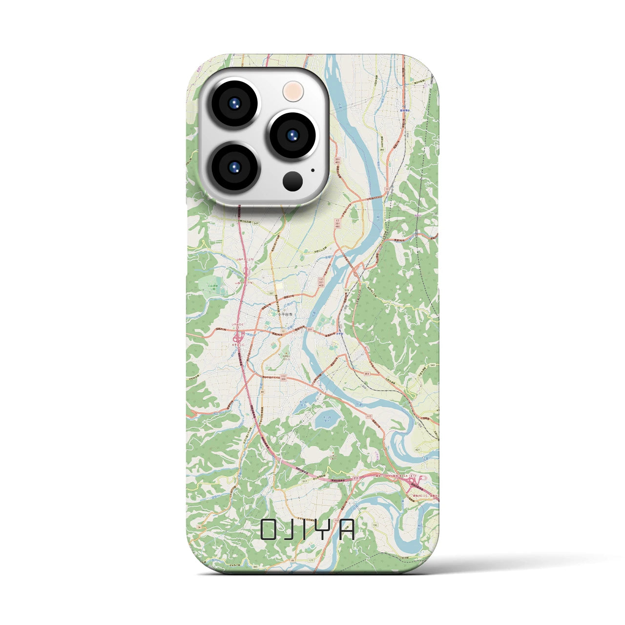 【小千谷】地図柄iPhoneケース（バックカバータイプ・ナチュラル）iPhone 13 Pro 用