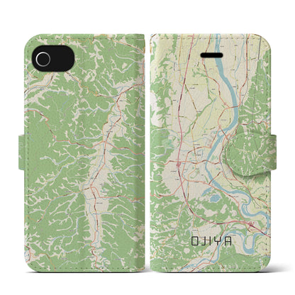 【小千谷（新潟県）】地図柄iPhoneケース（手帳タイプ）ナチュラル・iPhone SE（第3 / 第2世代） / 8 / 7 / 6s / 6 用