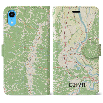 【小千谷（新潟県）】地図柄iPhoneケース（手帳タイプ）ナチュラル・iPhone XR 用