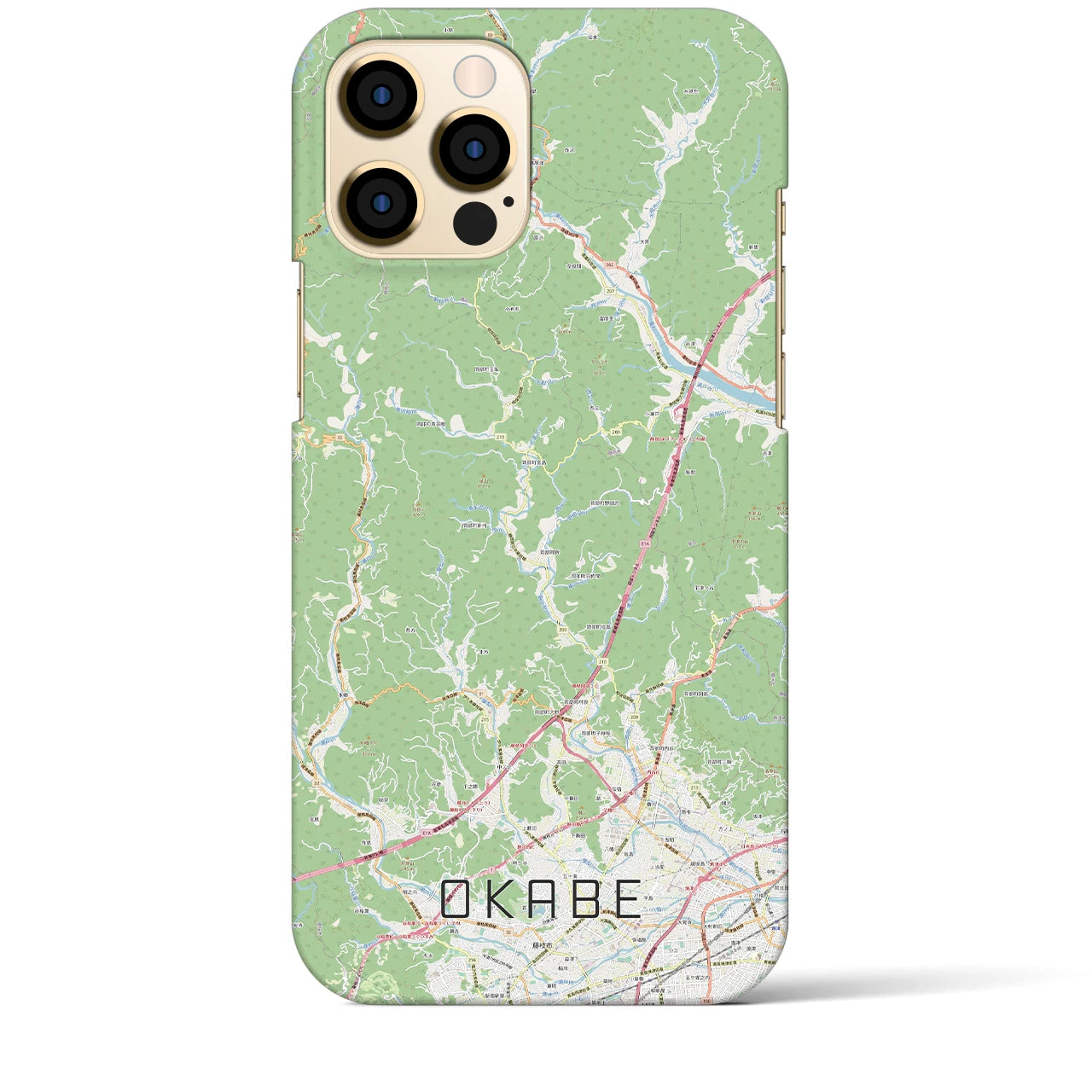 【岡部】地図柄iPhoneケース（バックカバータイプ・ナチュラル）iPhone 12 Pro Max 用