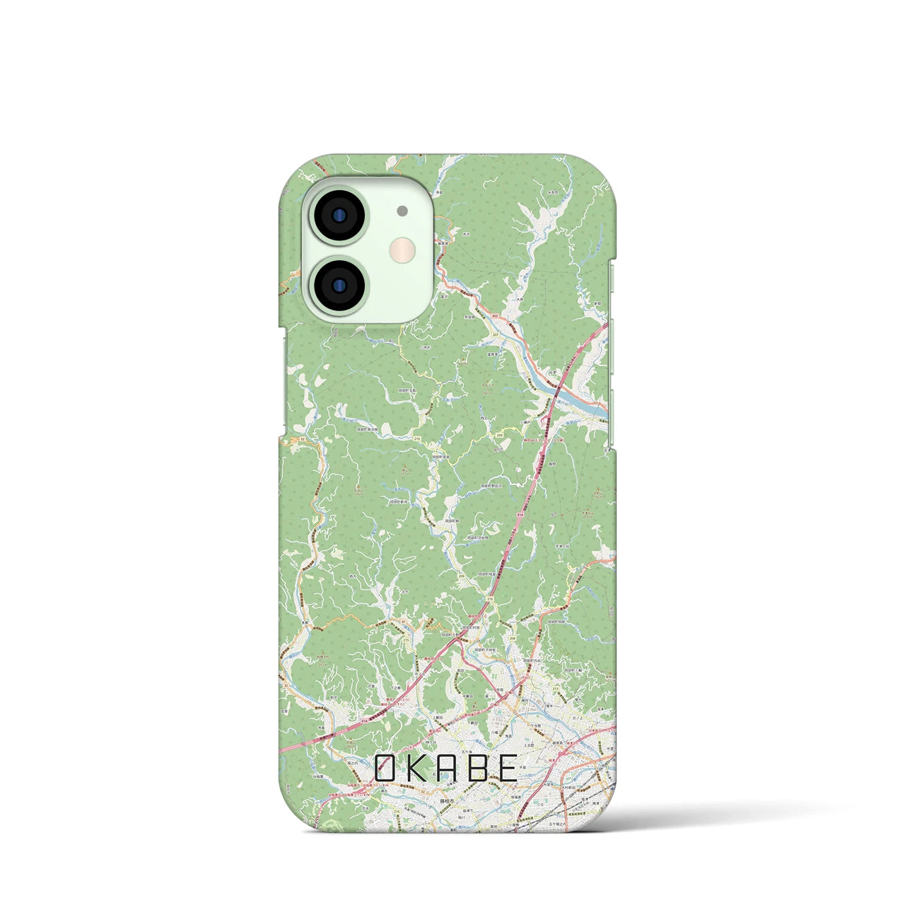 【岡部】地図柄iPhoneケース（バックカバータイプ・ナチュラル）iPhone 12 mini 用