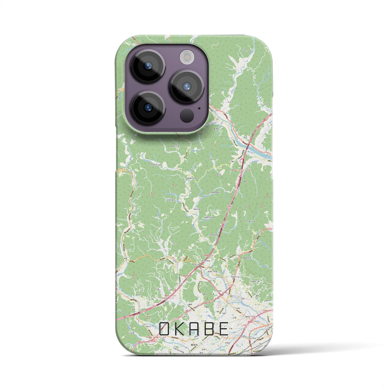 【岡部】地図柄iPhoneケース（バックカバータイプ・ナチュラル）iPhone 14 Pro 用