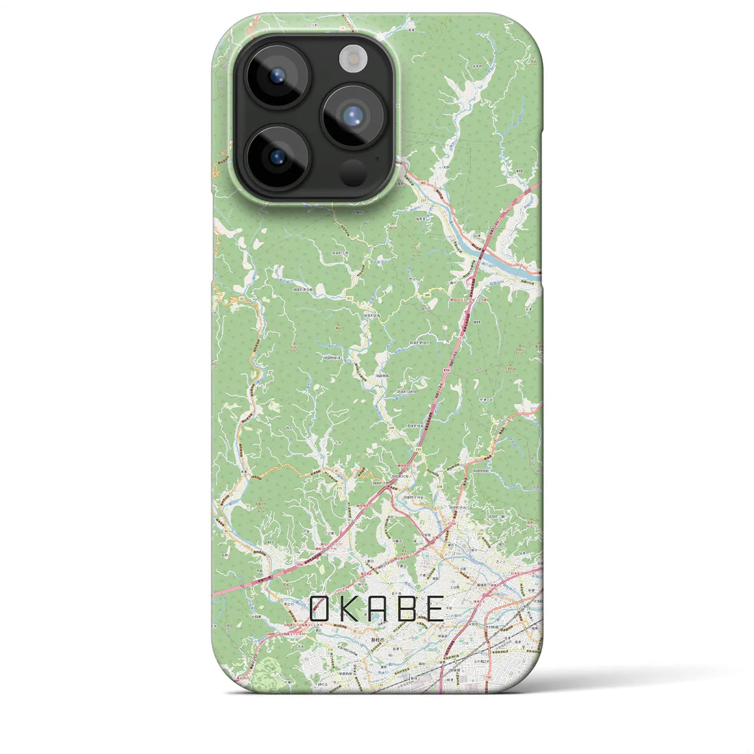 【岡部】地図柄iPhoneケース（バックカバータイプ・ナチュラル）iPhone 15 Pro Max 用