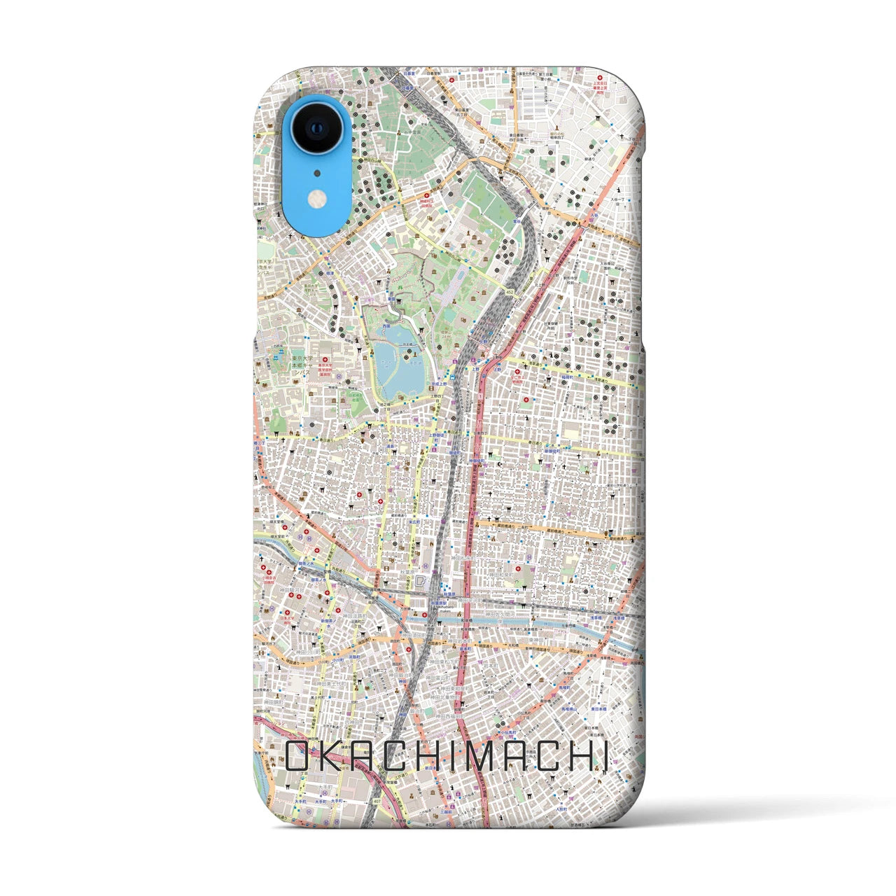【御徒町】地図柄iPhoneケース（バックカバータイプ・ナチュラル）iPhone XR 用
