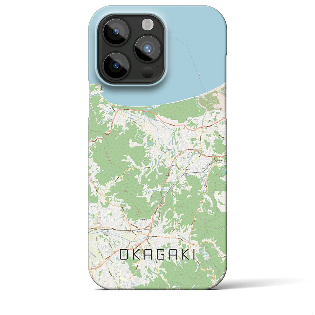 【岡垣】地図柄iPhoneケース（バックカバータイプ・ナチュラル）iPhone 15 Pro Max 用