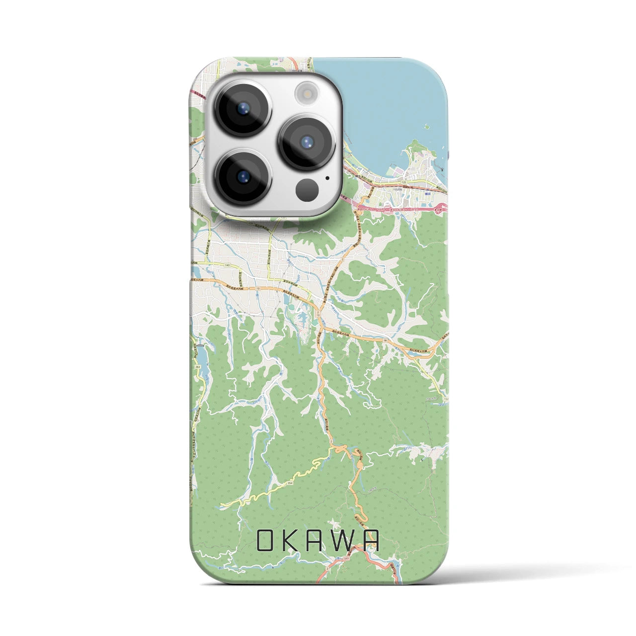 【大川】地図柄iPhoneケース（バックカバータイプ・ナチュラル）iPhone 14 Pro 用