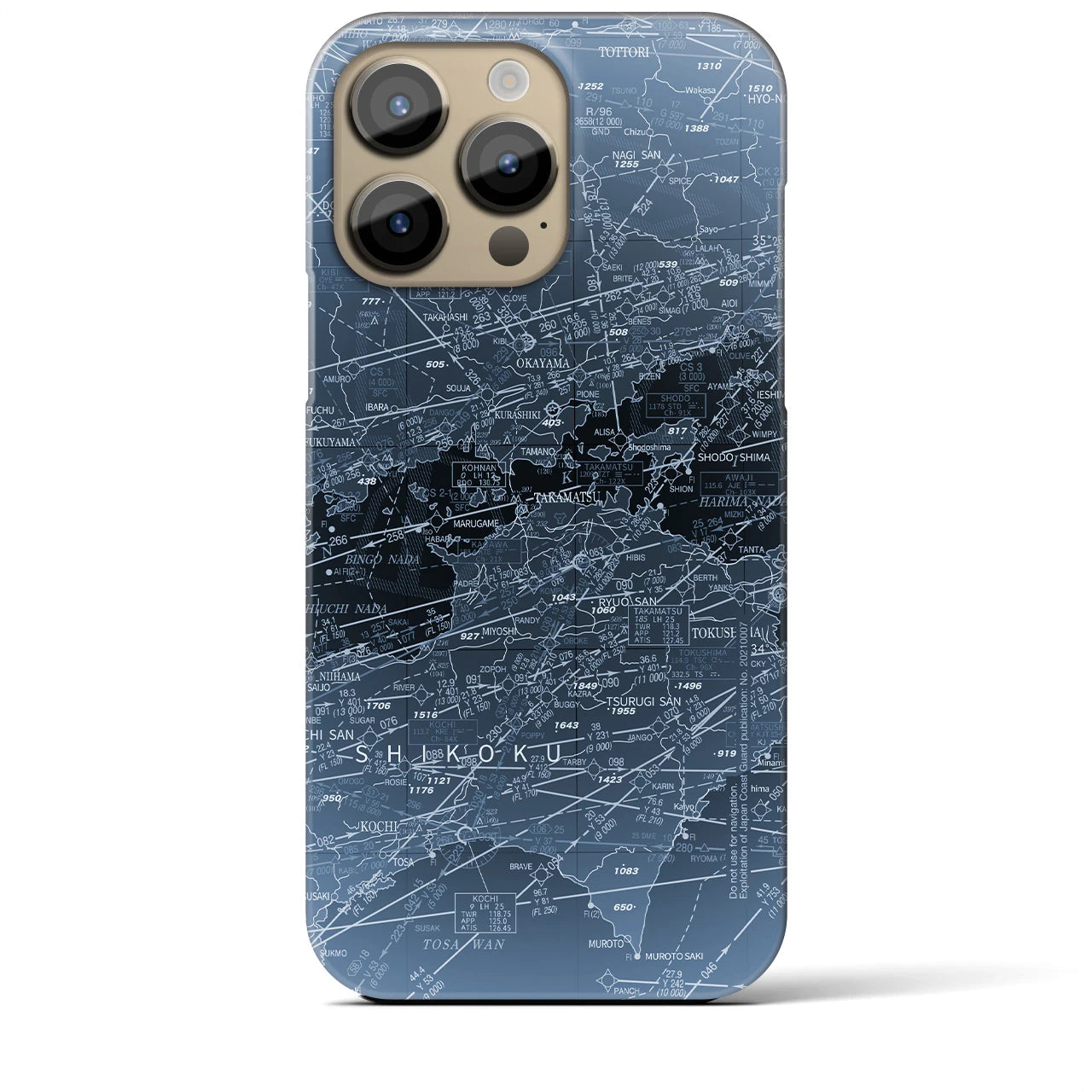 【岡山・高松航空図】地図柄iPhoneケース（バックカバータイプ・X-Ray）iPhone 14 Pro Max 用